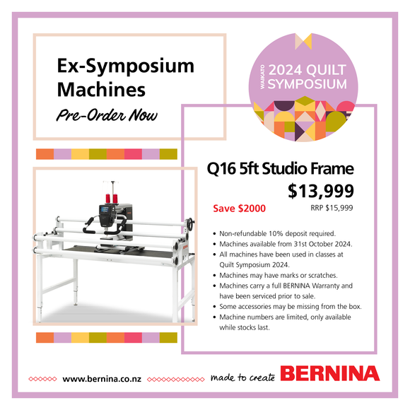 BERNINA Q16 Plus on 5ft Studio Frame - Ex-Symposium